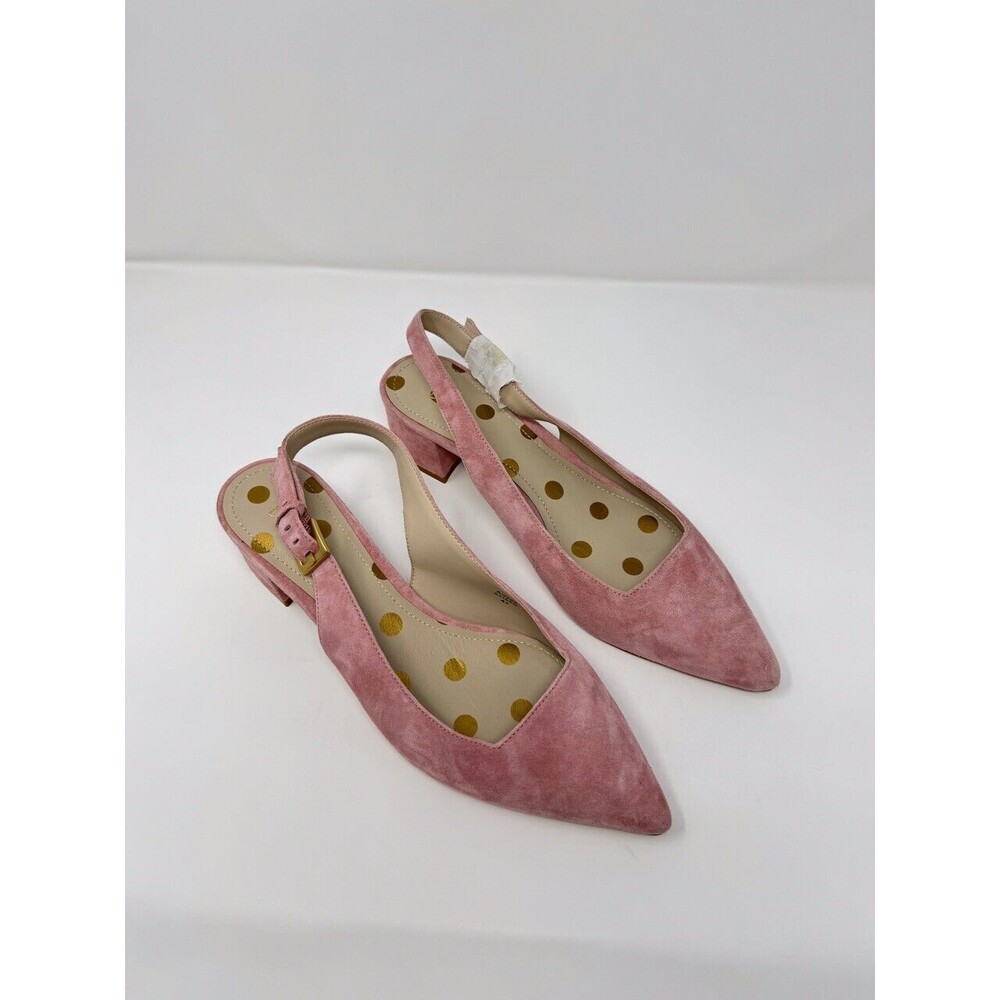 Boden Pink Suede Pointed Slingback Heels